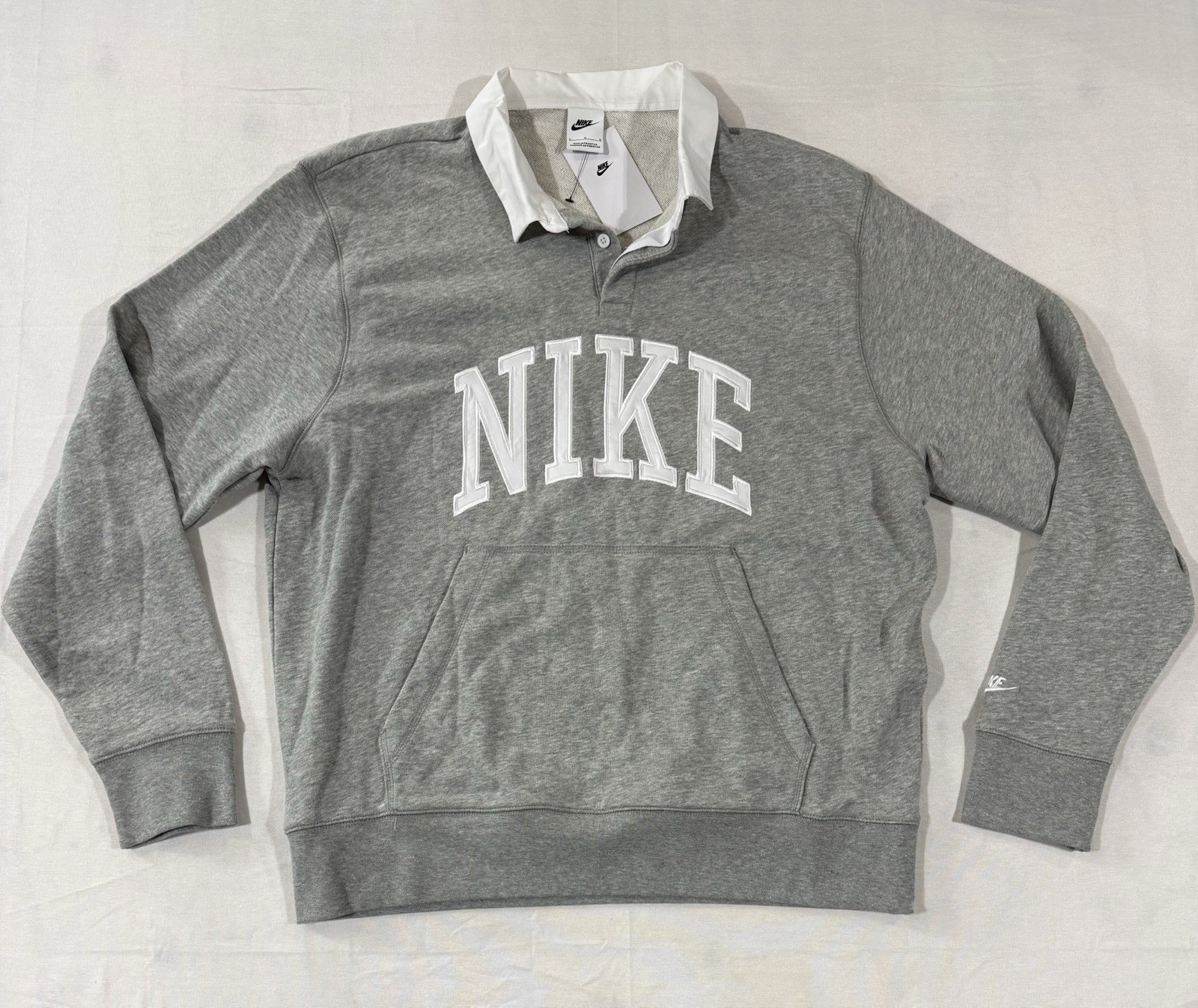 Nike Club Fleece Long Sleeve Rugby Polo Shirt Men’s Large FN3112-063 NWT $90 gallery