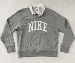 Nike Club Fleece Long Sleeve Rugby Polo Shirt Men’s Large FN3112-063 NWT $90