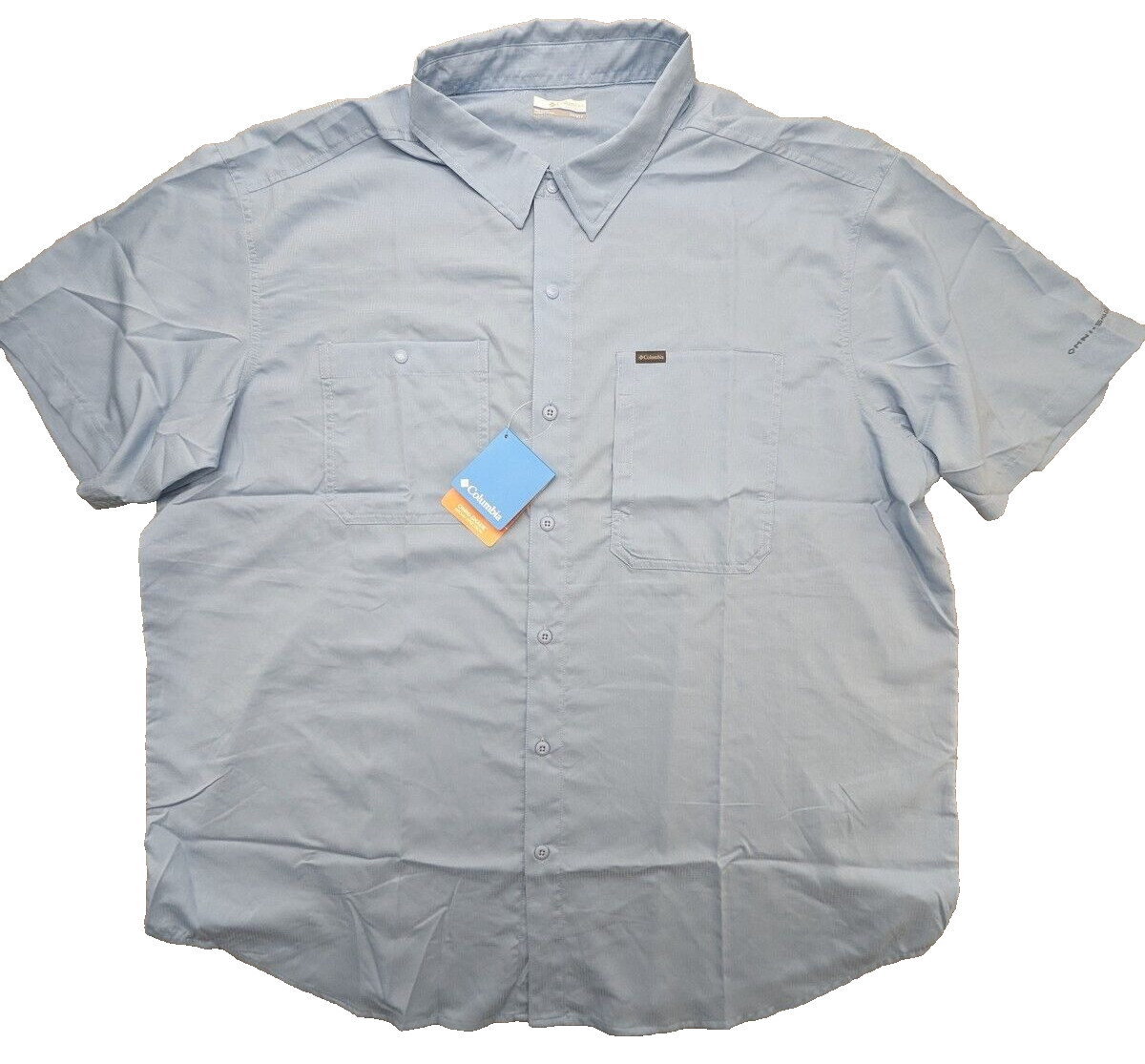 Columbia Shirt Mens 3X 3TF Silver Ridge Utility Omni Blue Solid Vented SS $55 gallery