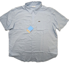 Columbia Shirt Mens 3X 3TF Silver Ridge Utility Omni Blue Solid Vented SS $55