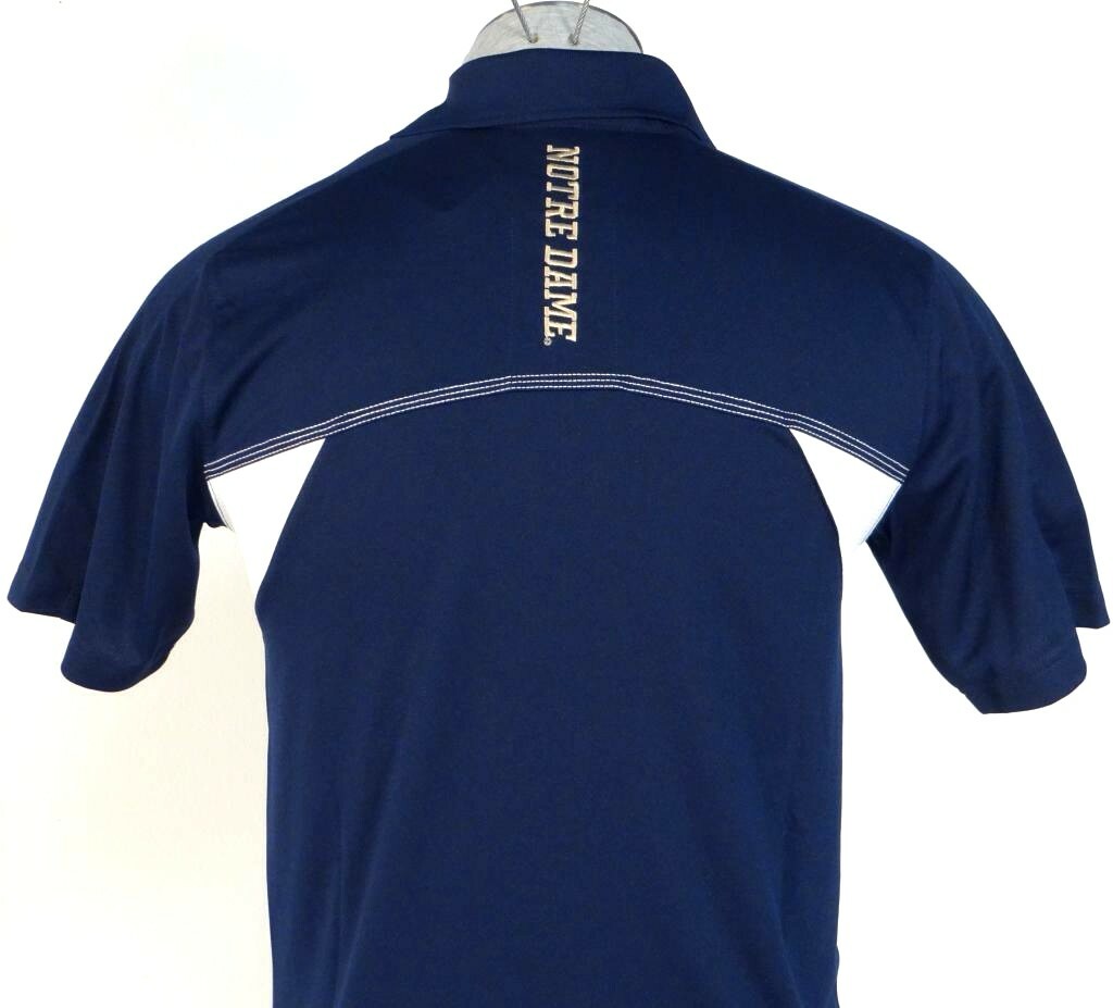 Adidas ClimaLite Collegiate Notre Dame Navy Blue Short Sleeve Polo Shirt Men's gallery
