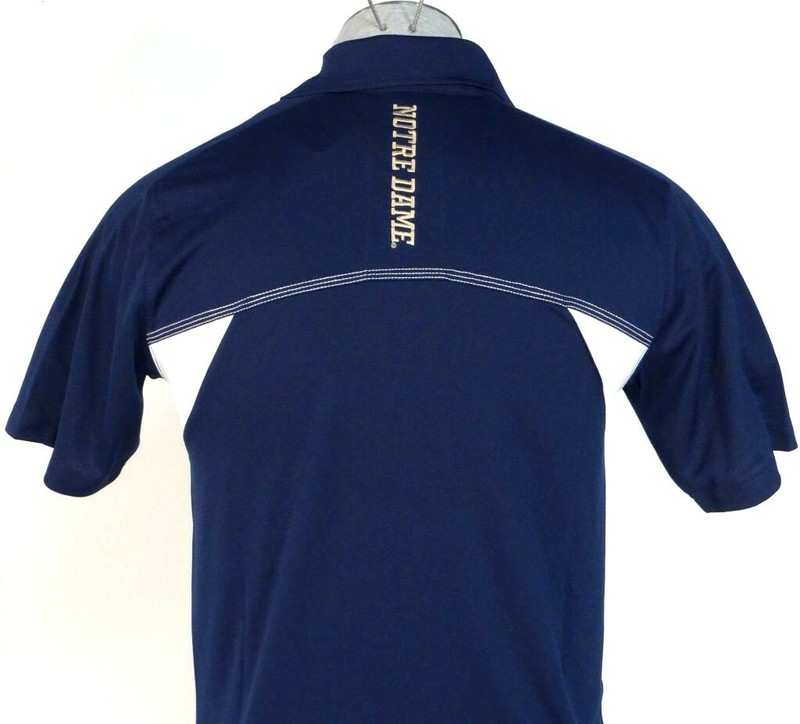 Adidas ClimaLite Collegiate Notre Dame Navy Blue Short Sleeve Polo Shirt Men's gallery