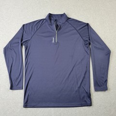 Reebok 1/4 Zip Pullover Mens Large Blue Performance Logo Graphic