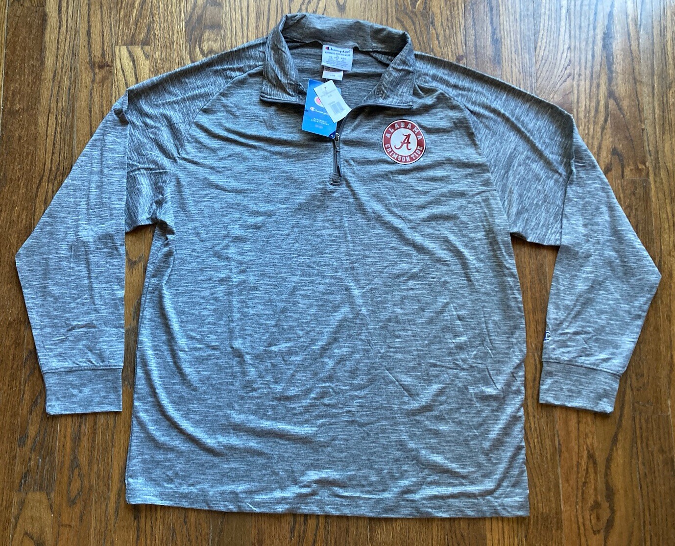 NWT Champion Alabama Crimson Tide Performance Pullover Mens Large 1/4 Zip Gray gallery