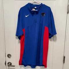 Nike Team DePaul Blue Demons Quarter Zip Short Sleeve Shirt Blue Red Mens Large