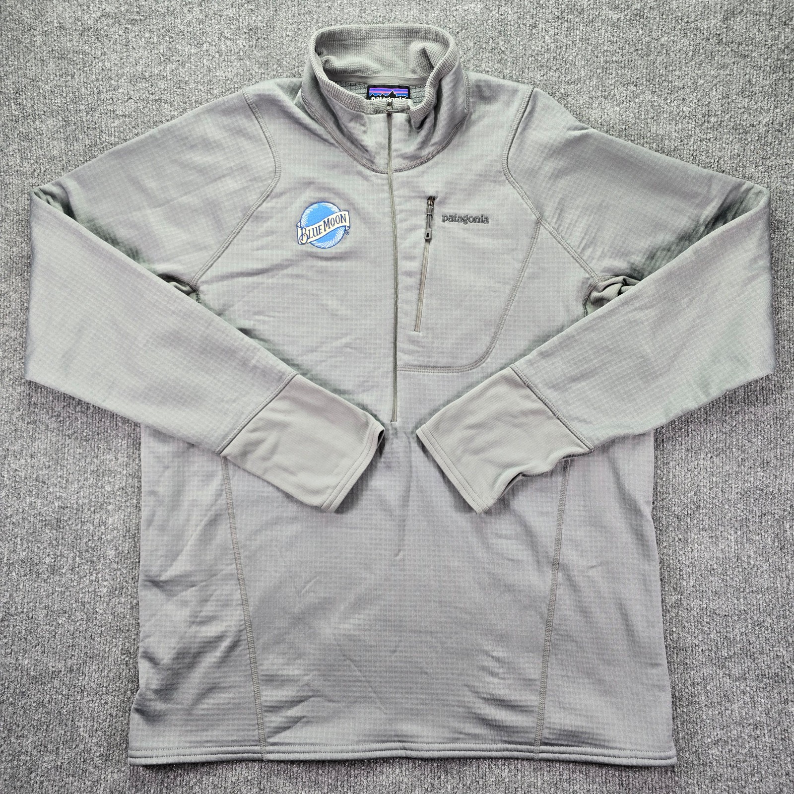 Patagonia R1 Polartec 1/2 Zip Pullover Mens XL Gray Fleece Waffle Knit Pockets gallery
