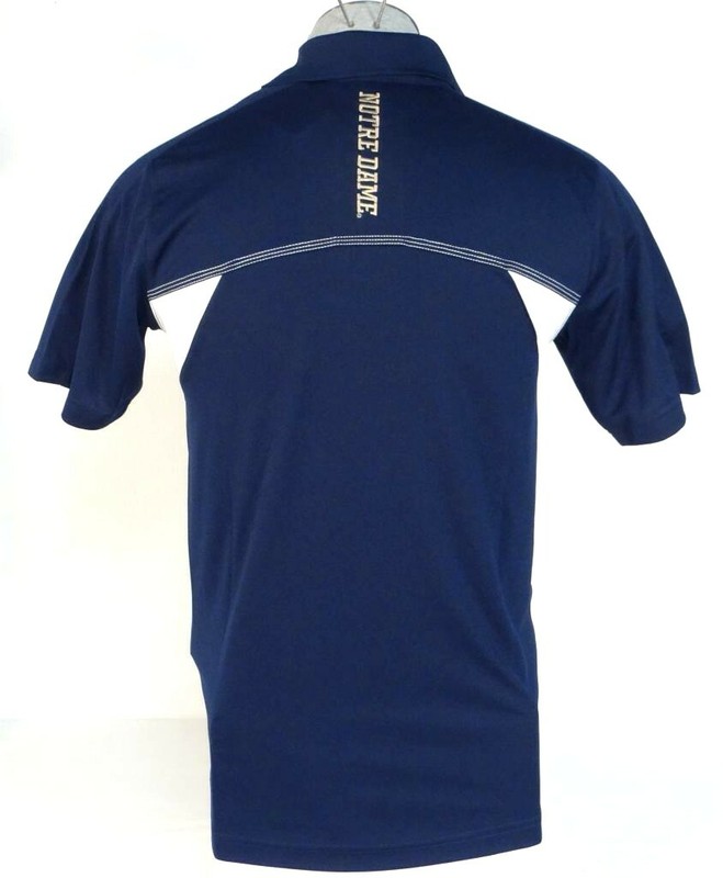 Adidas ClimaLite Collegiate Notre Dame Navy Blue Short Sleeve Polo Shirt Men's gallery
