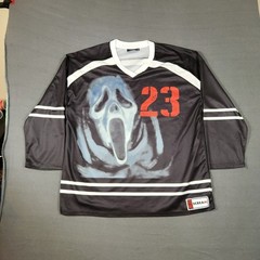 Scream New York New Rules Ghostface Hockey Jersey Mens XL Black Quarter Sleeve