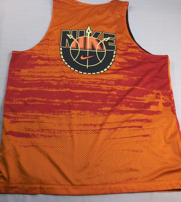 Nike NBA Men's Reversible Training Tank Top Engineered-Logo Orange/Red & Black gallery