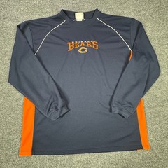 Chicago Bears NFL Shirt Mens XL Orange Navy Blue Long Sleeve Athletic Graphic