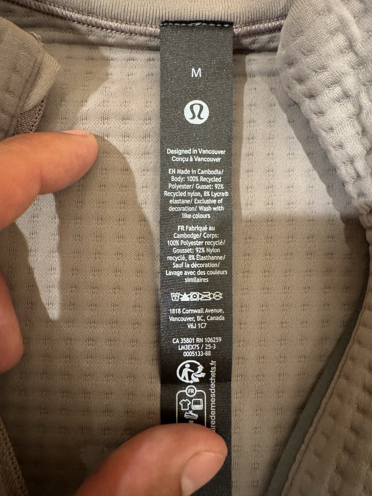 Lululemon Men’s Waffle-Knit Half Zip Warm Ash Grey Size Medium New With Tags gallery