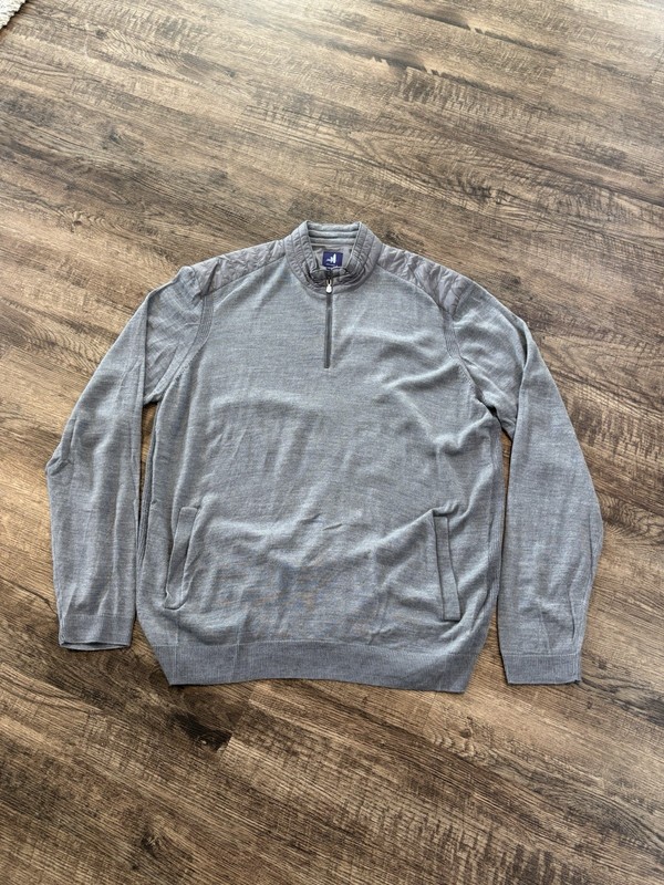Johnnie-O Mixed Media 1/4 Zip Pullover Mens XL Gray Long Sleeve Outdoors gallery