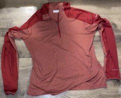 Columbia Pullover maroon Men’s 1/4 Zip W Striped Body Solid LS Shirt XL 20 P 2p