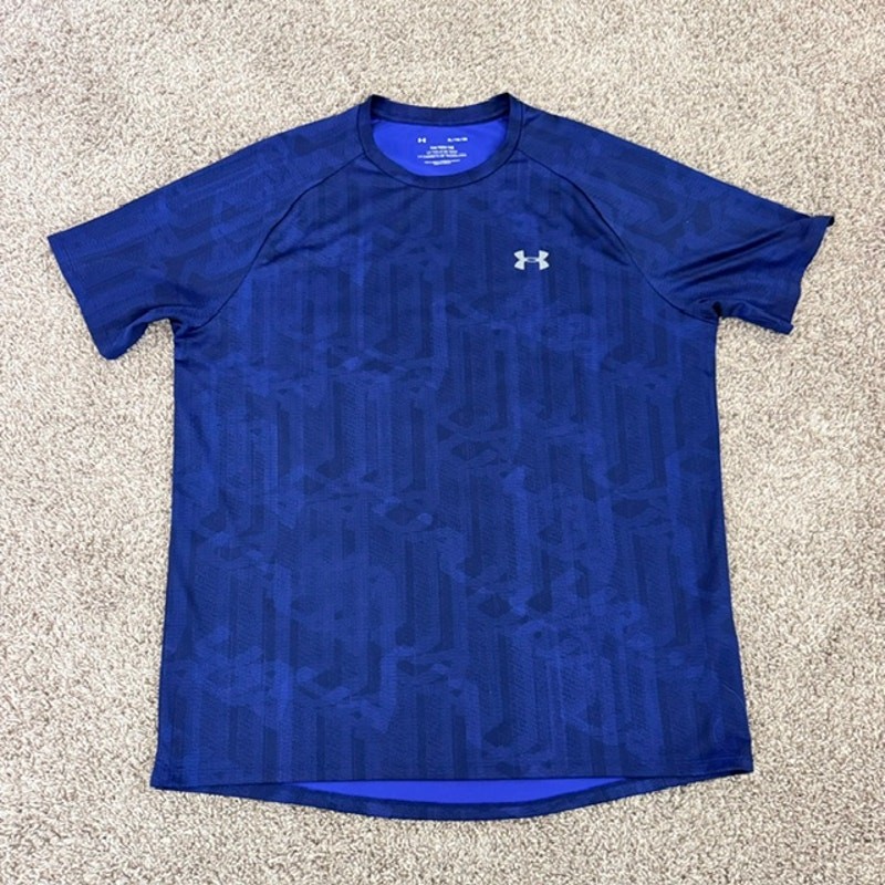 Under Armour The Technical Tee Athletic Lightweight Blue Short Sleeve Men's XL