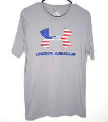 Under Armour Charged Patriotic T-Shirt | American Flag USA Mens Small