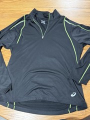 Asics Speed Mens Long Sleeve Running Shirt Size XLarge Black Yellow Athletic