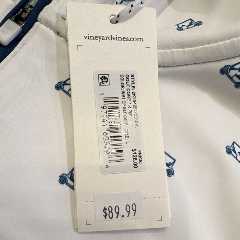 NWT Vineyard Vines Performance Men’s 1/4 Zip Mock Neck Stretch Golf Cart Size L gallery