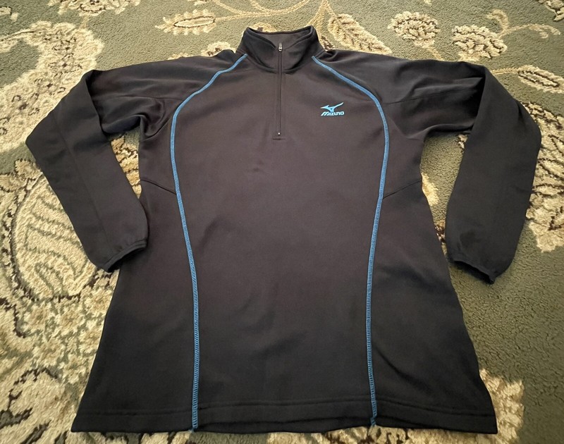 Mizuno Mens Thermal 1/4 Zip Pullover Fleece Lined Black Mens Small/Womens Medium gallery
