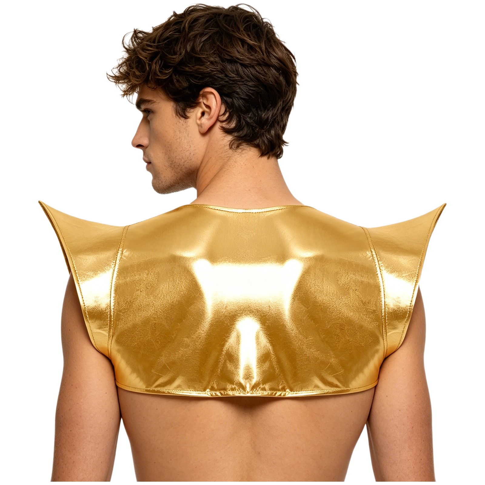 Men Gothic Armor Shrug Adjustable Epaulet Pauldron Party Clubwear Pvc Wet Look gallery