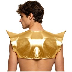 Men Gothic Armor Shrug Adjustable Epaulet Pauldron Party Clubwear Pvc Wet Look