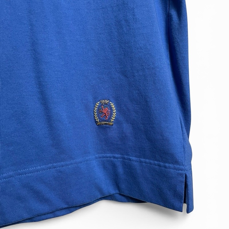 Vintage Tommy Hilfiger two tone Blue Tee with Orange Trim crest small gallery