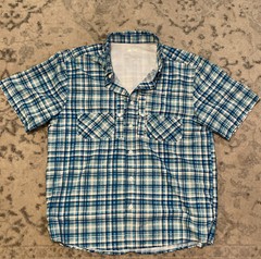 Silver Bait Mens Med Plaid Vented Fishing Shirt Lightweight Outdoors Blue