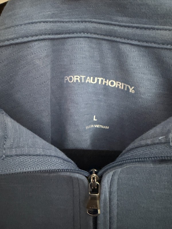 Port Authority Blue 1/4 Zip with Colar - Size Large gallery