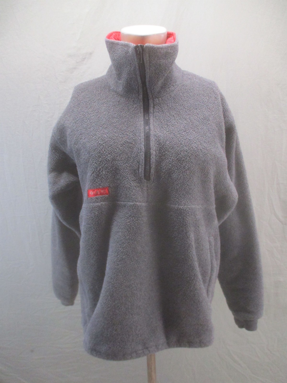 Columbia Size XL Men Gray Sherpa 1/2 Zip Pockets High Neck Outdoor Pull Over 220 gallery
