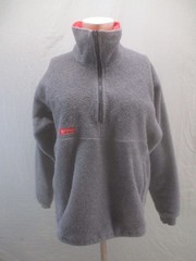 Columbia Size XL Men Gray Sherpa 1/2 Zip Pockets High Neck Outdoor Pull Over 220