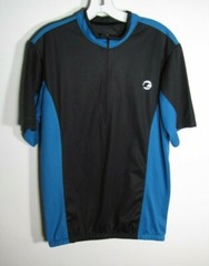 Tenn Outdoors Men’s Blue & Black Short Sleeve Quarter Zip Cycling Shirt Size M