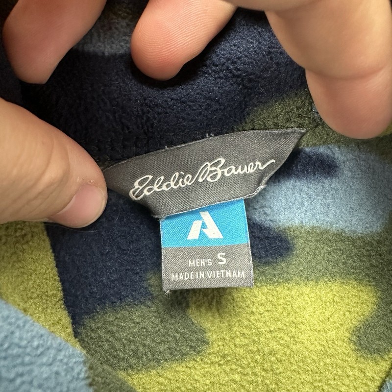Eddie Bauer First Ascent Pullover Men Small Camo Fleece Half Zip Outdoor Jacket gallery