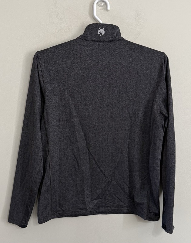 Greyson Men's Medium Gray Herringbone 1/4 Zip Golf Pullover Sweater *Read gallery