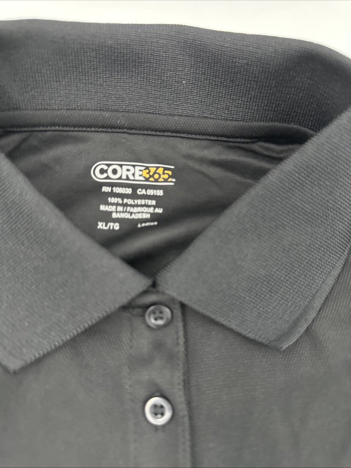 CORE 365 Athletic T-Shirt Men's Size XL Sun Protection Knit Black Golf Polo gallery