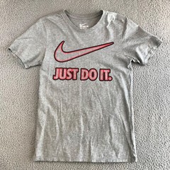 The Nike Tee Shirt Men’s Small Gray Short Sleeve Crew Neck Big Logo Swoosh Neon