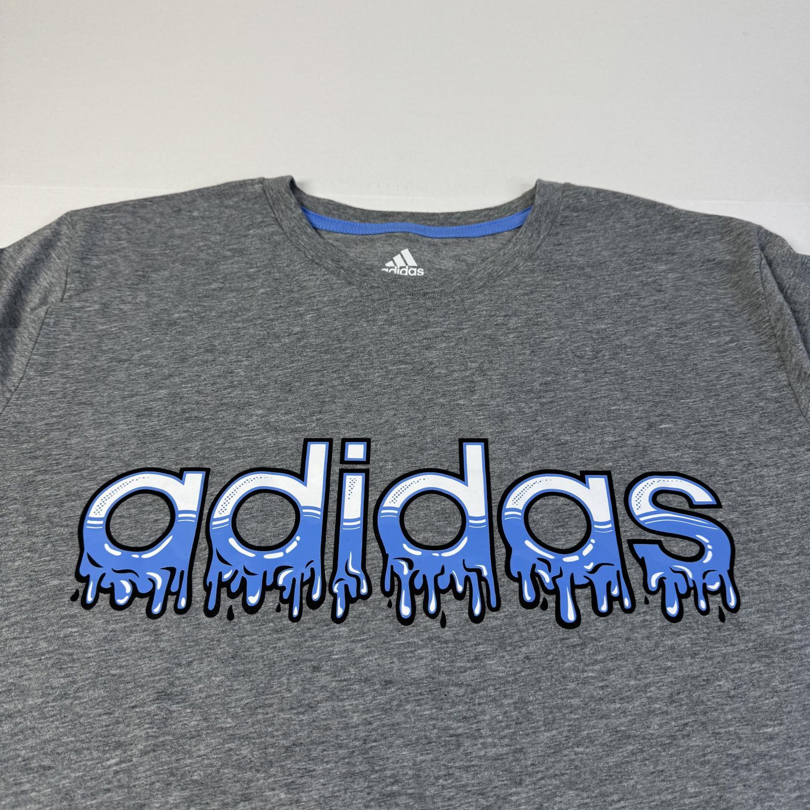 Adidas Men’s Grey Rubber Logo Unisex T-Shirt Size XL gallery