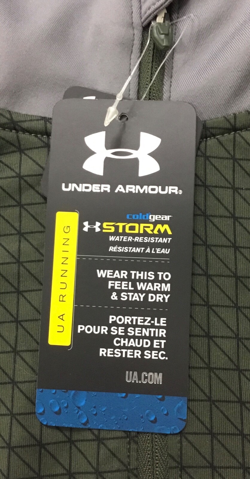 Under Armour Men Water Resistant Running 1/4 Zip Shirt 1232659 Green Size M gallery