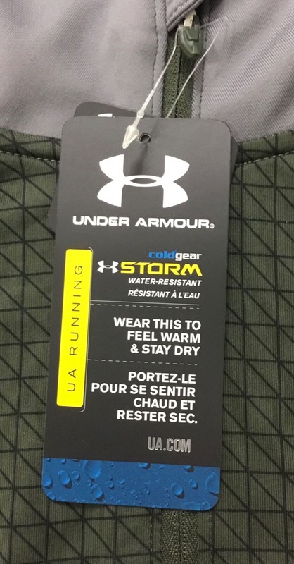 Under Armour Men Water Resistant Running 1/4 Zip Shirt 1232659 Green Size M gallery