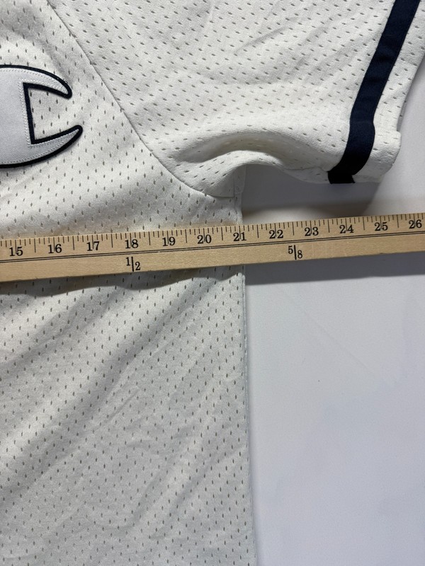 Champion Mesh Baseball Jersey Mens Medium White Black Button Front Athletic gallery