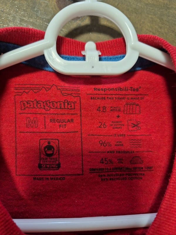 Patagonia Reg. Fit LS Med Red Tshirt.lg Patagonia On Back gallery