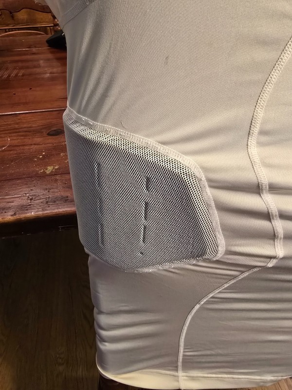 Nike Pro Compression Shirt Built-in Protective Pads Dri-Fit White Crew Large gallery