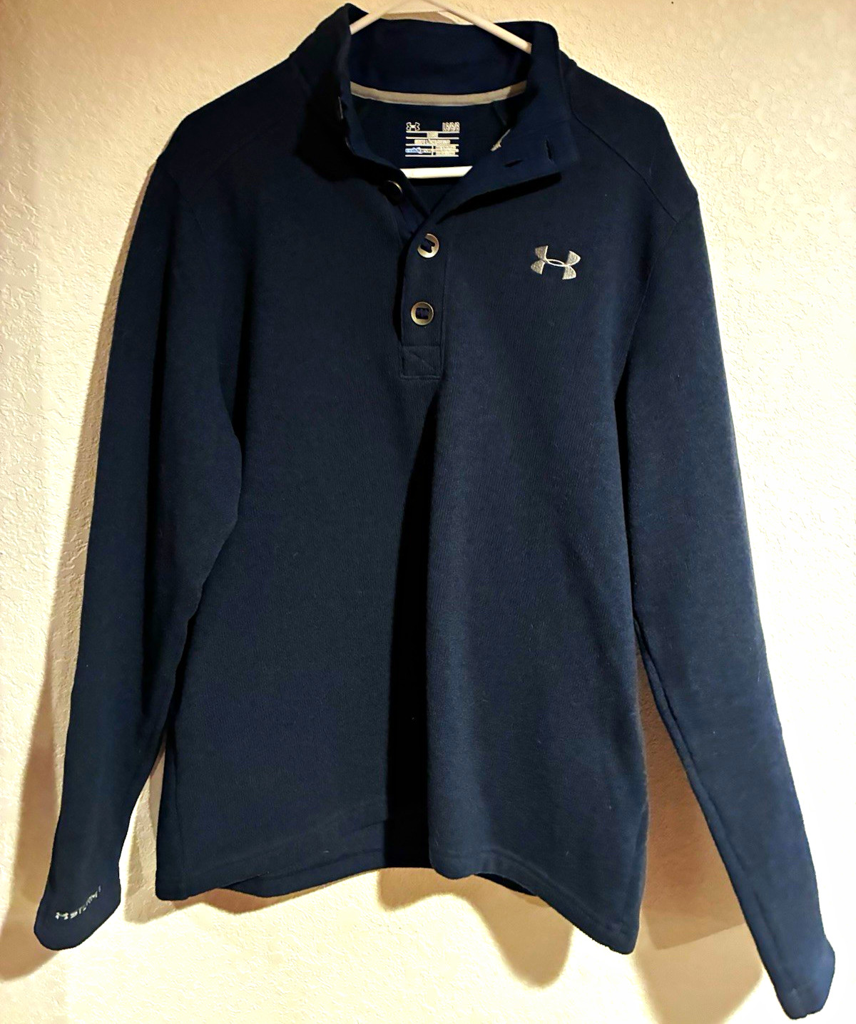 Under Armour Men's Long Sleeve sweater very warm Navy Size L gallery