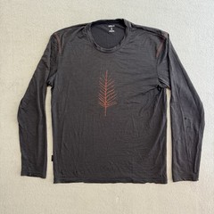 Icebreaker Shirt Small Men’s Long Sleeve Base Layer Merino Wool Gray Outdoor