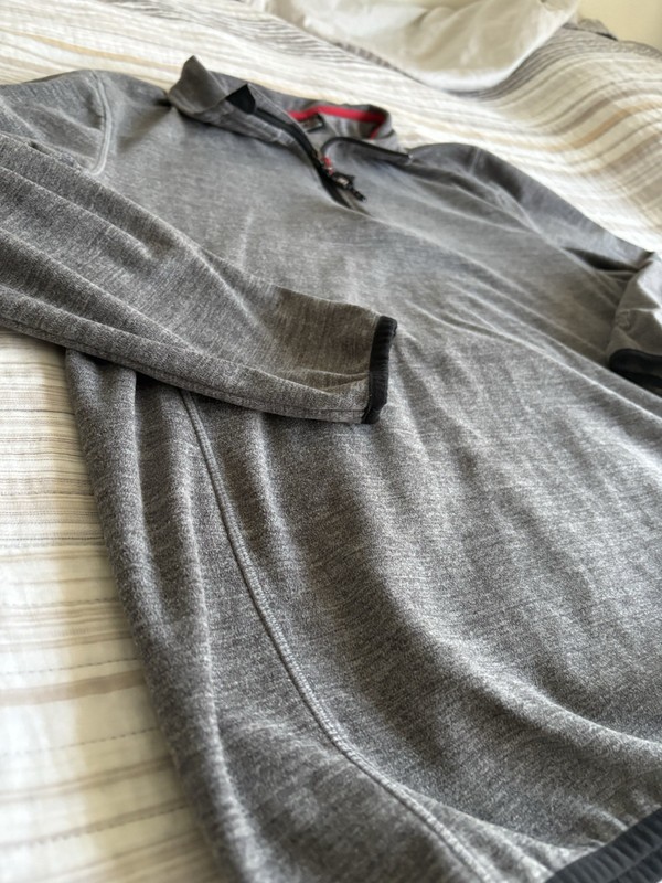 Avalanche Pullover Mens XL Gray 1/4 Zip Stretch Mock Neck Hiking Top Outdoor gallery