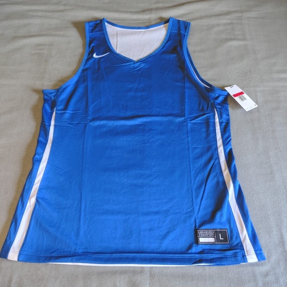 Nike Reversible Basketball Practice Dish Jersey Blue/White DN5212-494 • Men's L