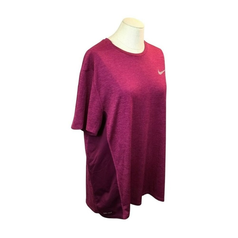 Nike Mens XXL Dri-Fit Running Shirt Magenta Polyester Lightweight Activewear gallery