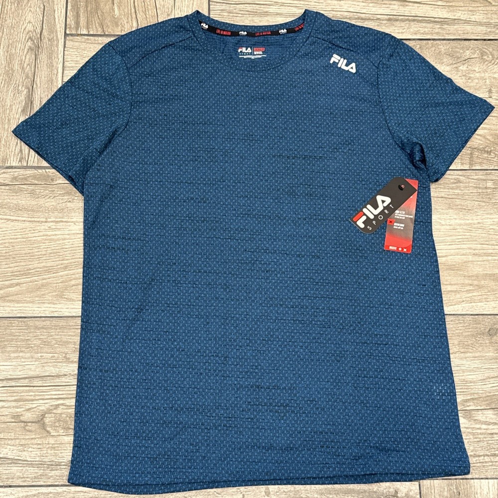 Medium Fila Sport Core Cobalt Blu Space Dye Tru-Dry Workout Tee 2018 Performance