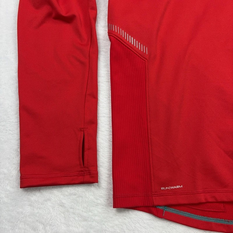 Saucony RunWarm 1/4 Zip Long Sleeve Pullover Men XL Red Moisture Wicking gallery