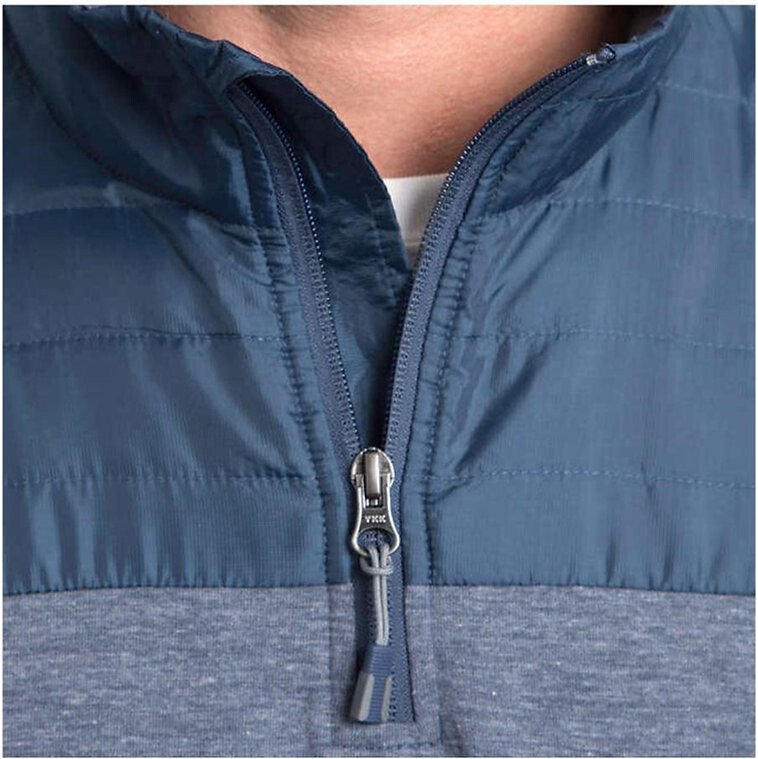 Eddie Bauer Mens Mixed Media Pullover in Dusted Indigo Heather Size XXL gallery