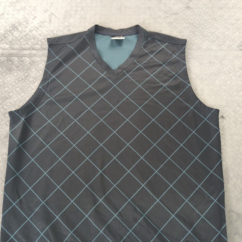 Nike Golf Vest Windbreaker Pullover Argyle Diamond Print Sleeveless Men Large gallery