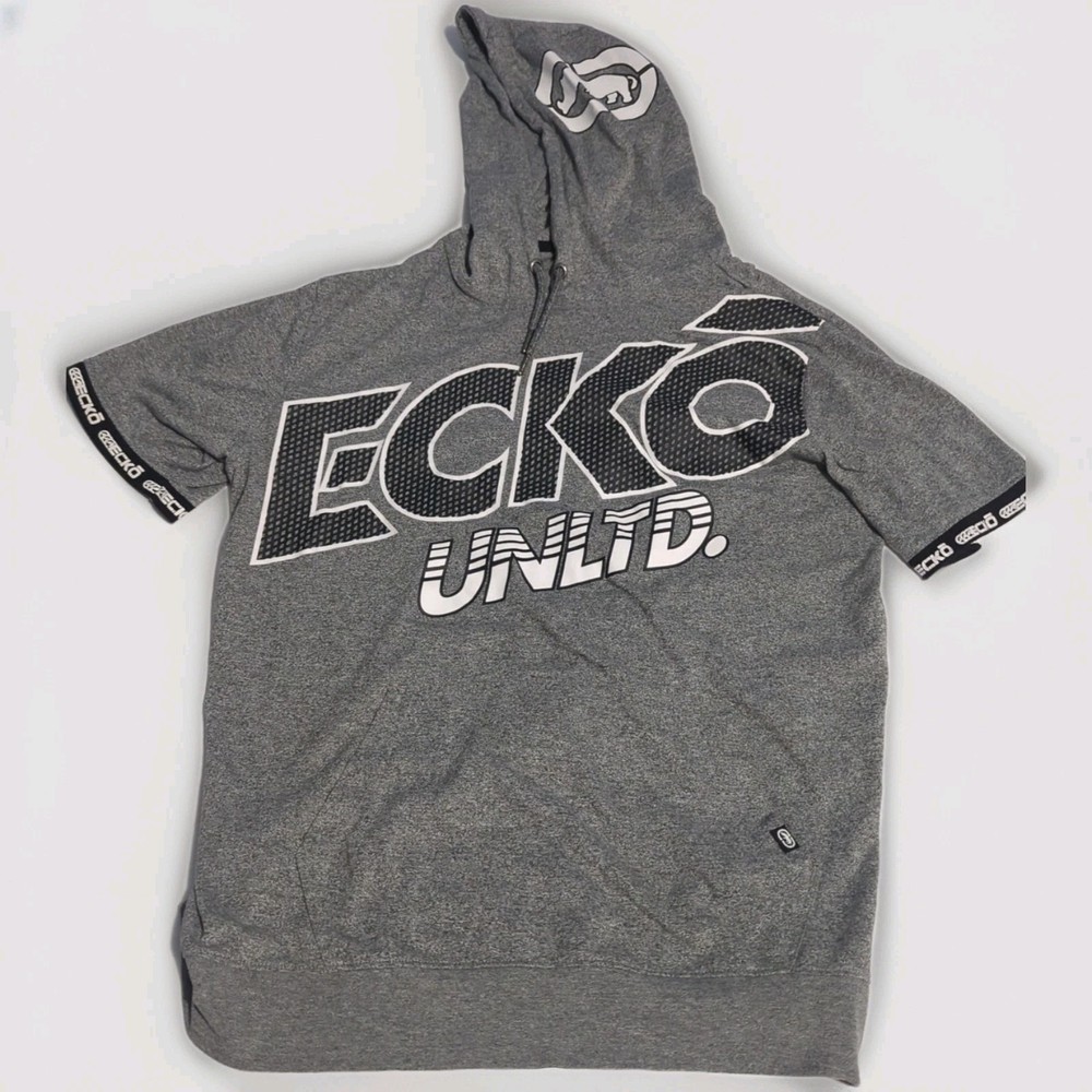 ECKO UNLTD spellout logo Hoodie sweatshirt L Y2K streetwear skater grunge rhino